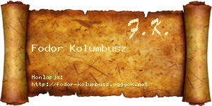 Fodor Kolumbusz névjegykártya