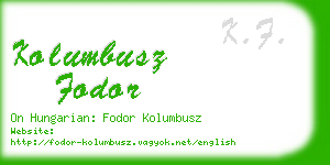 kolumbusz fodor business card